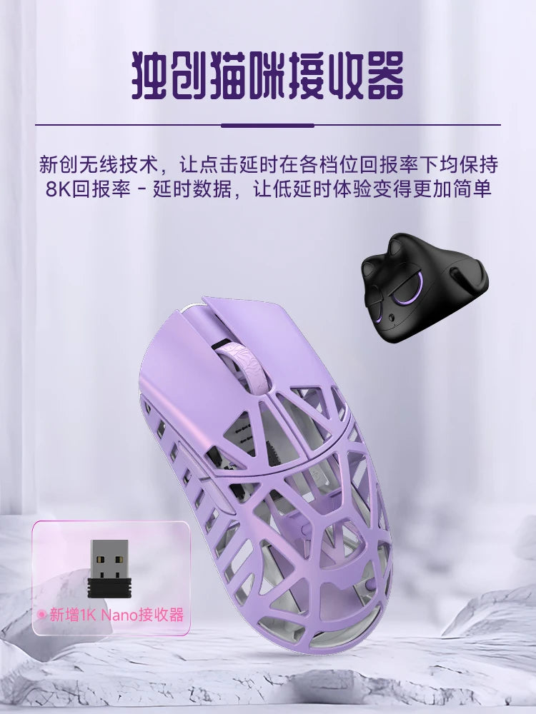 Wlmouse Mini Pro Mouse Beast X Mini Pro Mouse Magnesium Alloy Mouse Cute Lightweight Wireless Game Mouse (No holes)