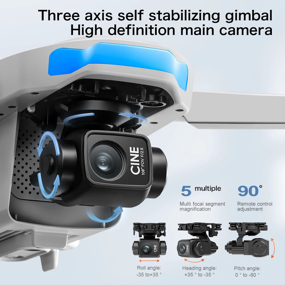 New S-X1 Max 5KM LCD SC GPS Drone 4K Dual Camera 5G Wifi FPV 3-Axis Gimbal Professional Digital image transmission RC Dron Toys