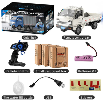 RC Truck 1:16 2.4GHZ RC Car Simulation Drift Climbing Truck With Spray and LED Lights RC Electric Truck Model Boy's Toys Gifts