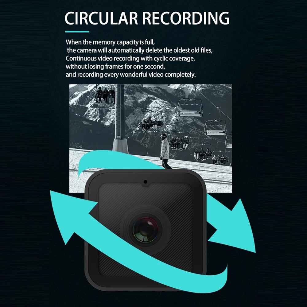 1080P HD Portable Sports Mini Camera with Hotspot WiFi Waterproof Camera, Motorcycle and Bike Driving Recorder