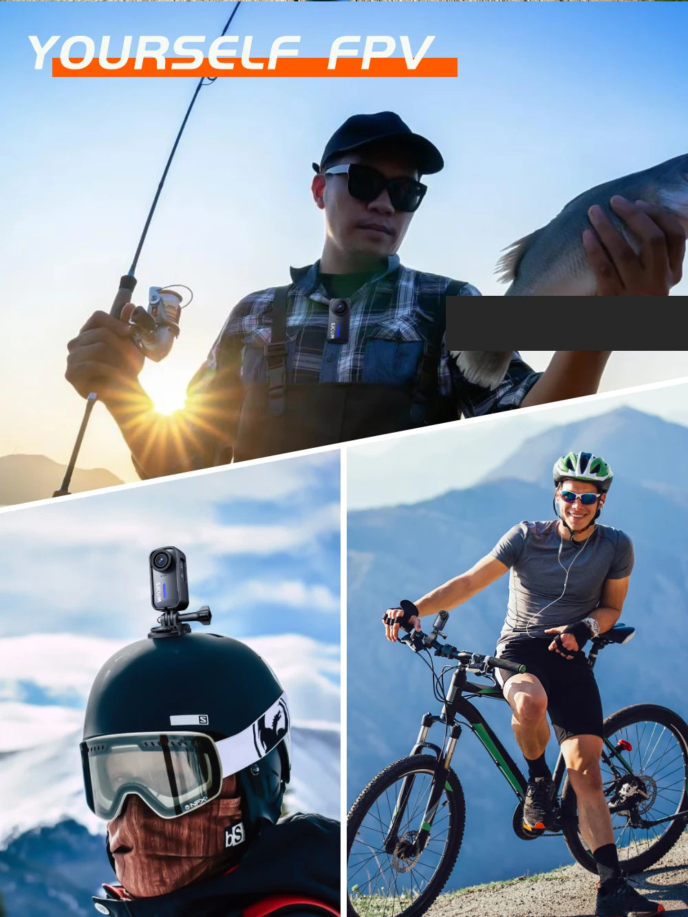 SJCAM C110+ Magnetic Combo Action Camera，4K 30FPS WiFi Sports Camera IP65 Waterproof with 200Min Battery