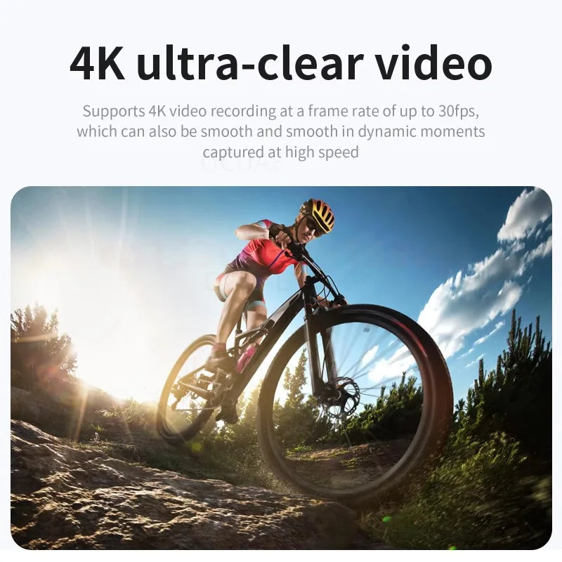 4K HD 60FPS Mini Camera Wifi Outdoor Sport 170° Wide Angle Action Kam Waterproof Bike Motorcycle Helmet Body Cam with LED Screen