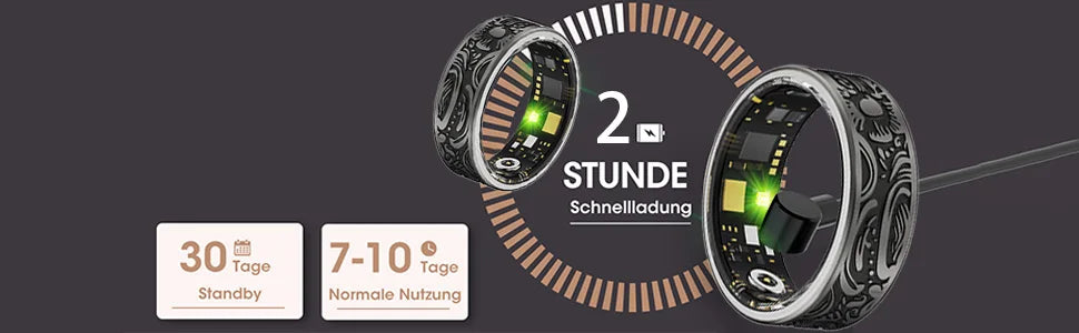 Smart Ring - Fitness Tracker with Sleep Monitor, Pedometer & 20+ Exercise Modes, IP68 Waterproof, Stainless Steel Retro-Fashion