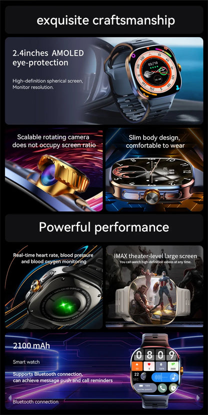 5G/4G Full Network Smart Watch 2.40 inch Big Screen HD Video Call 8GB+128GB RAM 2100mAh Google Play WIFI GPS Sim Card Smartwatch
