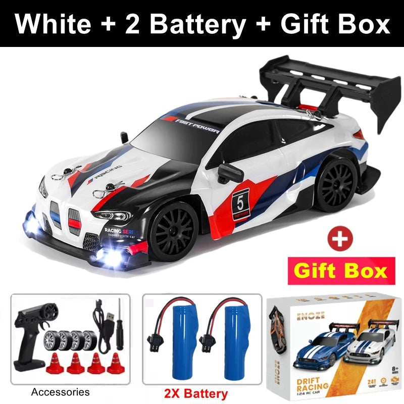 RC Drift Car 4WD Remote Control High Speed Racing Vehicle with LED Lights 2.4GHz Radio 4x4 Off-Road Truck Toy for Children Kids