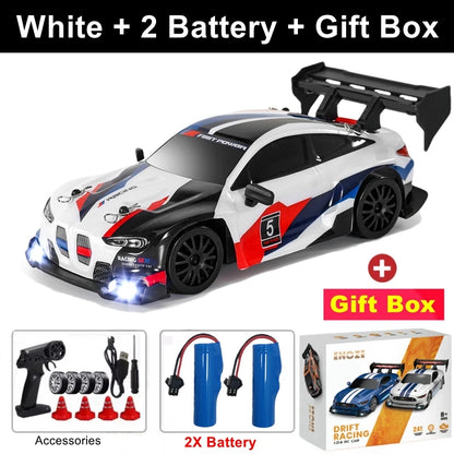RC Drift Car 4WD Remote Control High Speed Racing Vehicle with LED Lights 2.4GHz Radio 4x4 Off-Road Truck Toy for Children Kids