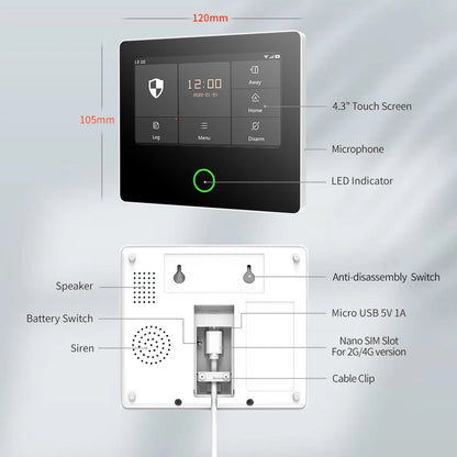 Staniot Home Security Alarm System 4G WiFi Wireless Tuya Smart Burglar Kit Built-in Siren Work with Alexa App Remote Control