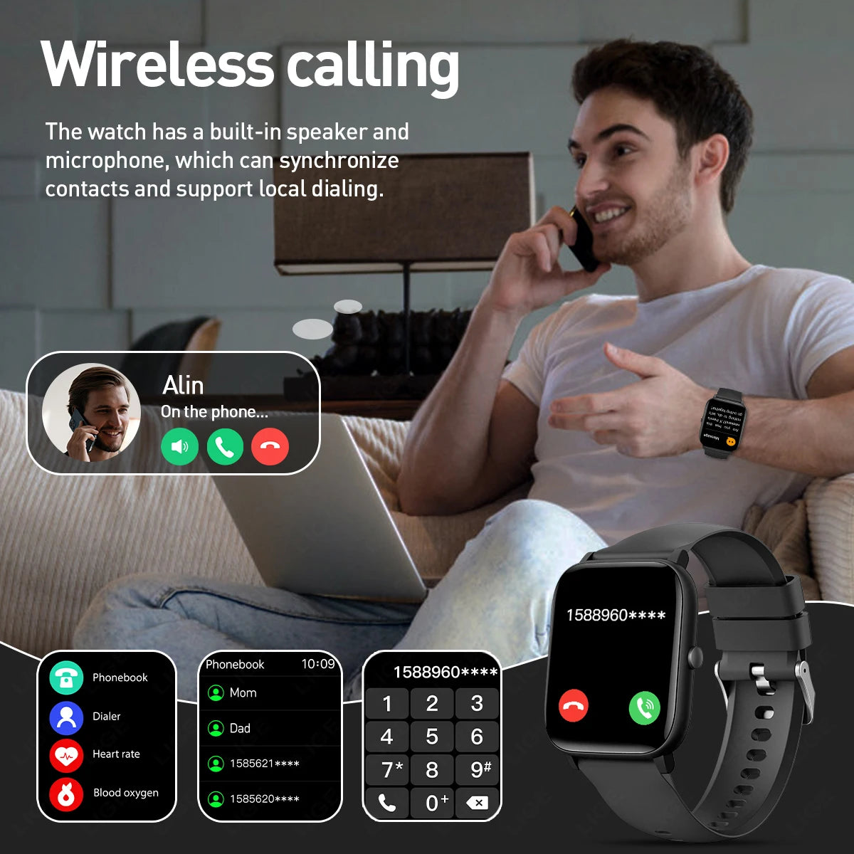 LIGE 2025 Smart Watch Men 1.85'' Screen Lady Gift Sports Fitness Watches Bluetooth Calling Digital Wristwatch For Android Phone