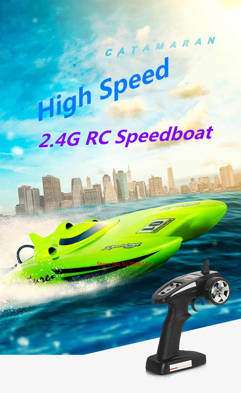 53CM Large 40KM/h High Speed Remote Control RC Racing Boat 150M 2 way Navigation Waterproof Dual Body Electric RC Speedboat Toy