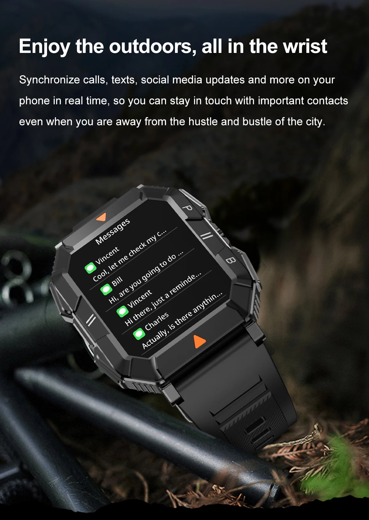 New Outdoor Rugged Military GPS Sports Track Smartｗatches Men's Waterproof Bluetooth Call Voice Assistant Heart Rate Smart Watch