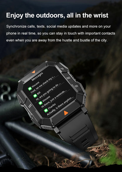 New Outdoor Rugged Military GPS Sports Track Smartｗatches Men's Waterproof Bluetooth Call Voice Assistant Heart Rate Smart Watch