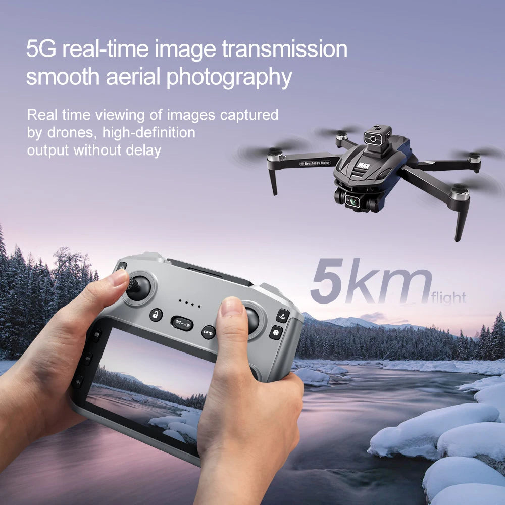 2025 V168 MAX GPS Drone Professional 8K Camera Aerial FPV Brush Avoiding Obstacle with Large Screen Remote Control Folding Dron