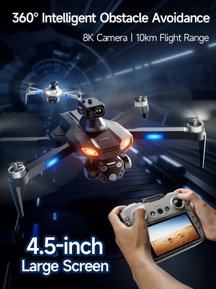 M7 Mini Drone Professional GPS 8K HD Camera Drones 5G WIFI FPV Video 4k UAV 4.5 inch large screen remote control RC Dron
