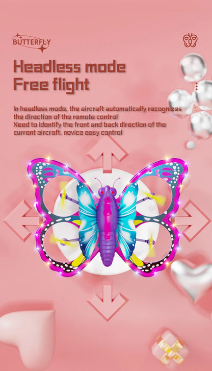 New V40 Glitter Butterfly Remote Control Aircraft 2.4GHz Gravity Sensing Mini Drone RC Quadcopter Children's Toy Gift
