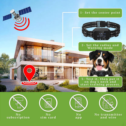 1000m GPS Dog Fence Outdoor Electric Shock Vibrate Invisible Fencing Device for Dogs Training Collars 100~3280 Ft Range