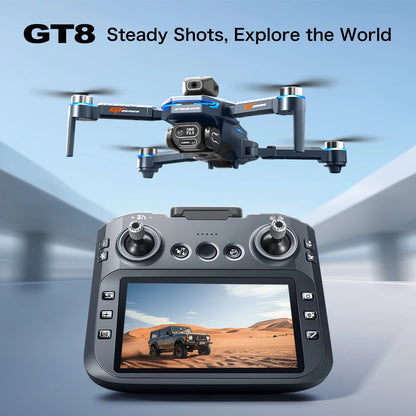 GT8 Drone 8K HD Dual Cameras FPV 5G WiFi GPS Brushless Motor Intelligen Obstacle Avoidance Foldable Quadcopter Toy Gift RC 3000M