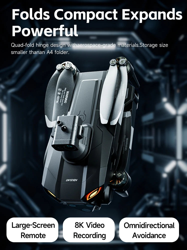 M7 Mini Drone Professional GPS 8K HD Camera Drones 5G WIFI FPV Video 4k UAV 4.5 inch large screen remote control RC Dron