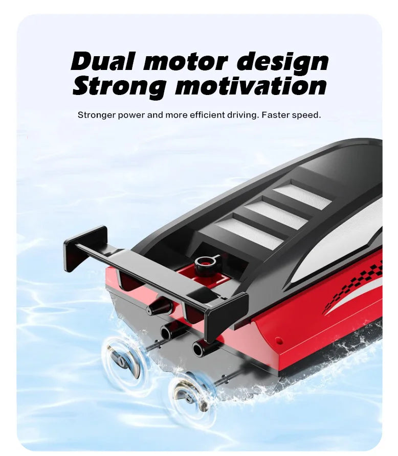 High Speed Remote Control Boat | Dual Motor Waterproof - Boy Toys