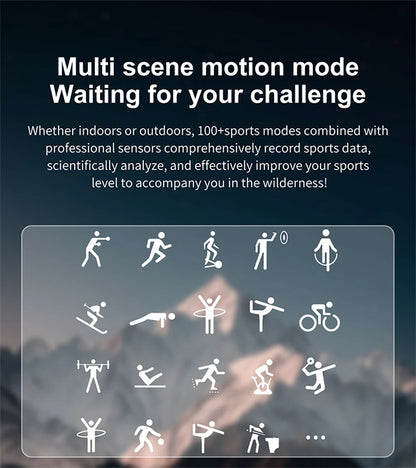 Outdoor Smart Watch with Flashlight Male Sports Fitness Waterproof Watch 24 Hours Heart Rate Monitor Bluetooth Call Smartwatch