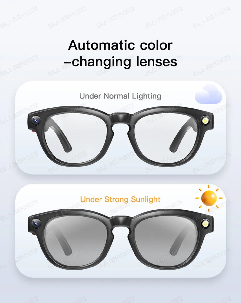 New Smart Glasses 2025 Recording Videos 800W Camera AI Photo Recognition Answer Translation Charging Lens BT Music Smartglasses