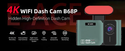 Dash Cam 4K Ultra High Definition Support Speed Real Display Loop Recording Optional 2.5K Rear Camera Driving Recorder