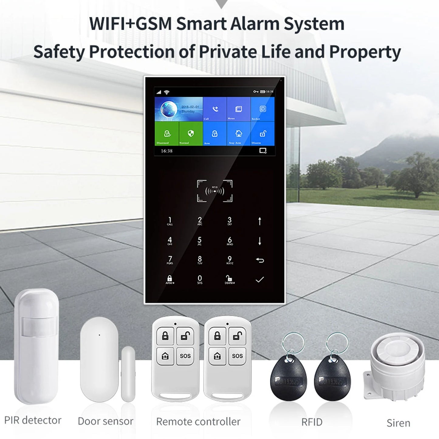 Burglar House Security System Home Security System Wireless WiFi Alarm Burglar System  for Smart Home Home Alarm Kit