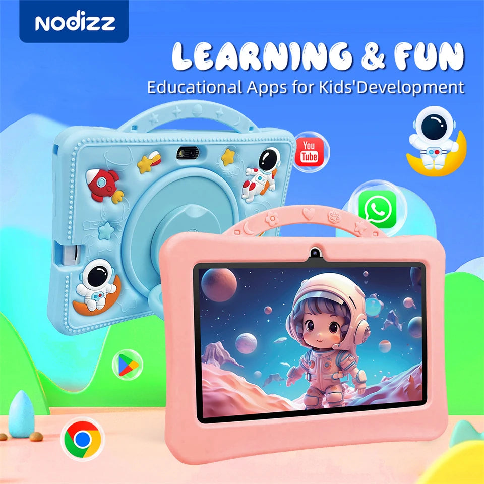 7 Inch Cartoon Pattern Kids Tablet 4+128GB 5G WiFi Learning Education Android 14.0 Tablets with Parent Control Children's Gifts
