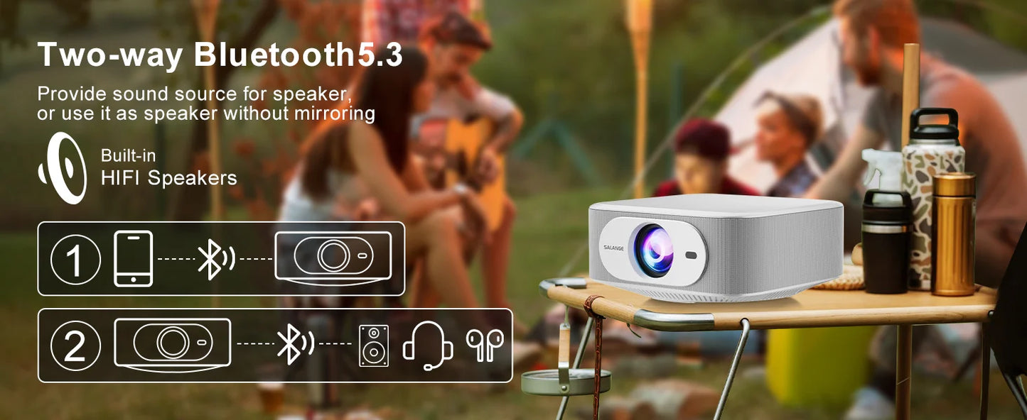 Salange P92MAX Android13 Smart Projector Netflix Officially Licensed HD 1080P BT5.2 WiFi 12000L Elec Focus Auto Keyston 4K Movie