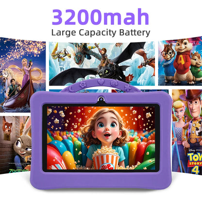 2025 New Cartoon Pattern Kids Tablet 7 Inch 4GB RAM 128GB ROM 3200mAh Android Learning Education Games Tablets Children's Gifts