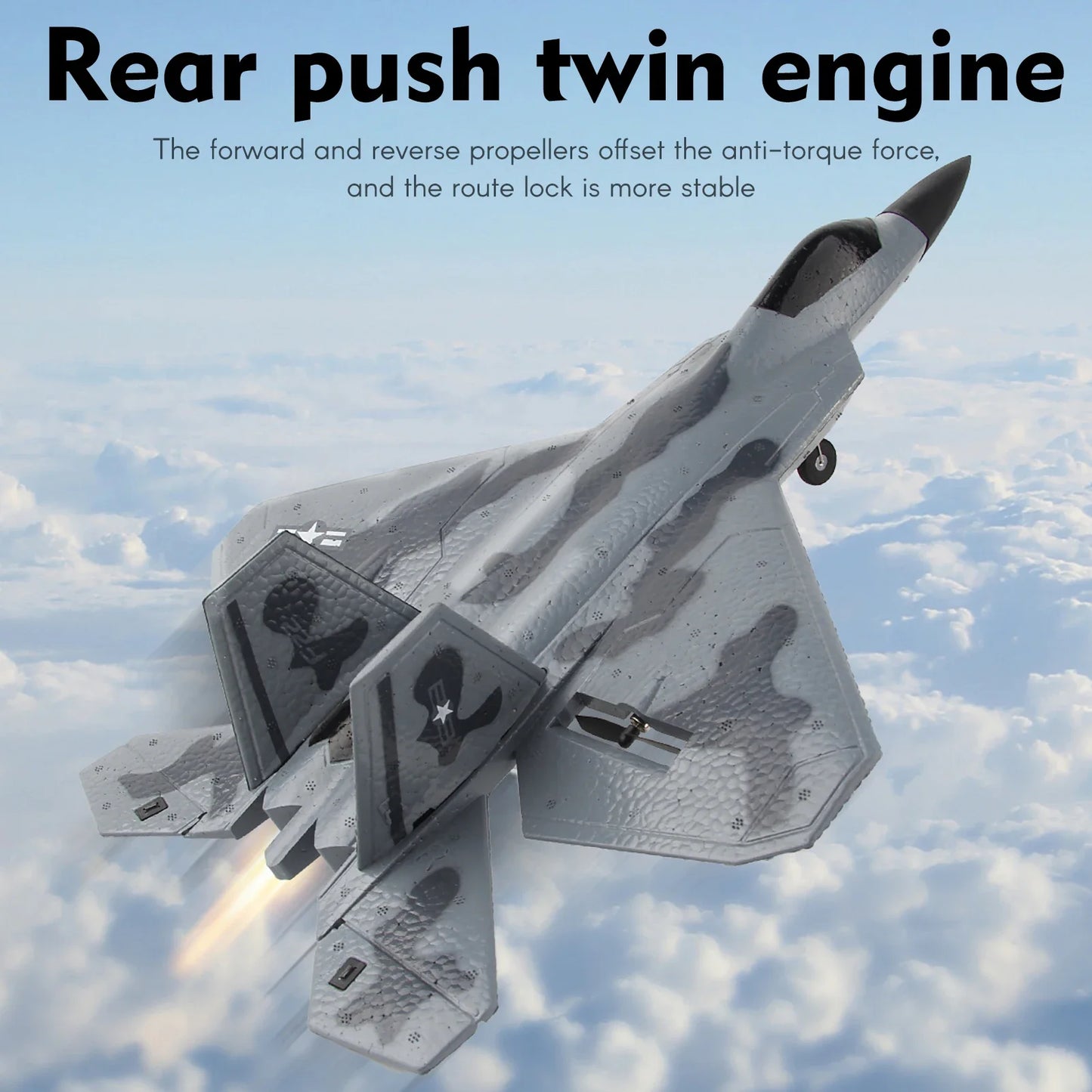 Foam RC Aircraft F22 Fighter Raptor Series FX-822 With Light 2.4Ghz 2CH Foam Drone Ready To Fly Airplane Toy Boy