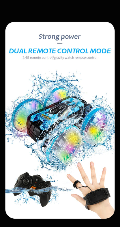 New RC Stunt Amphibious Stunt Off-road Electric Remote Control Vehicle Double-sided Tumbling Car Children's Lighting Toys Gifts