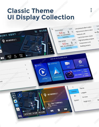 NEW 6.3inch Portable Screen Motorcycle Wireless Car-play Android Auto Smart Player GPS Navigation IPX7 TPMS IPS 1560*720 Dual BT