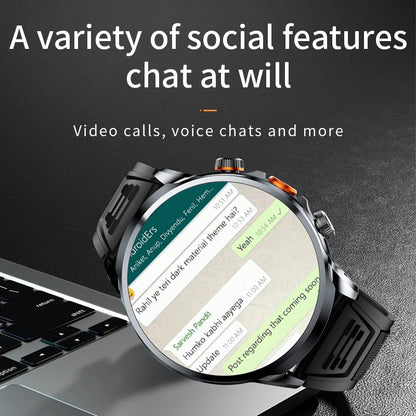 2024 H18 Smart Watch 1.85'' Large Screen HD Display 5G SIM Card WIFI Video Call Side Camera Fitness Tracker Pedometer for Men