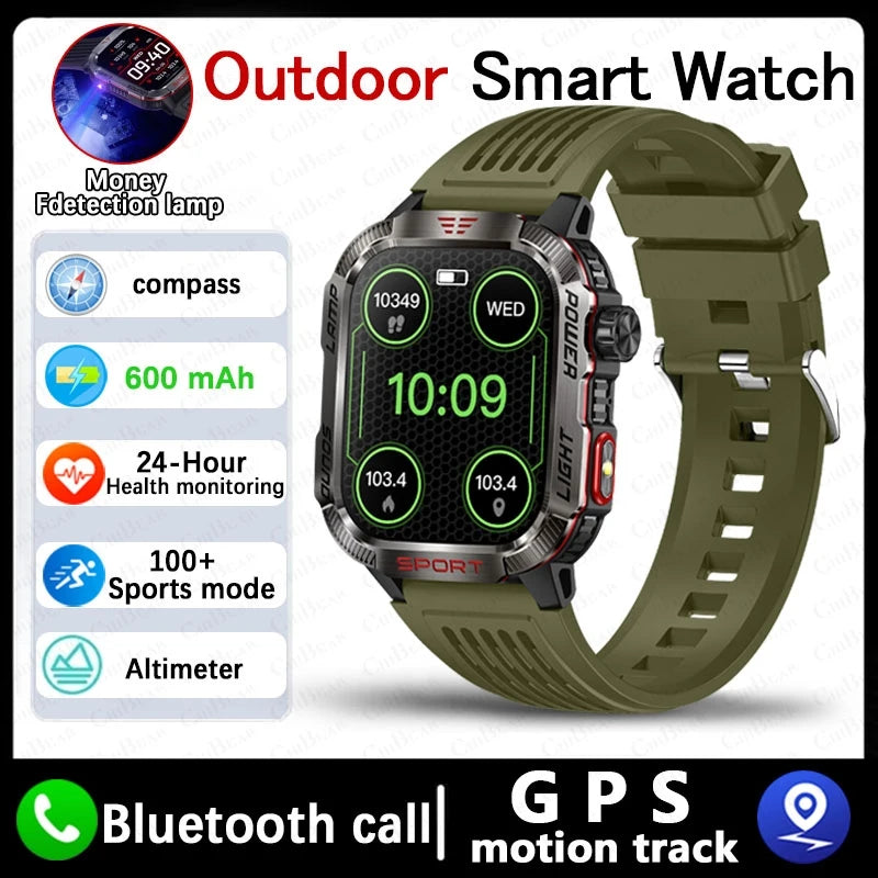 For Huawei GPS Outdoor Sport LED Light Smartwatch Men 600mAh Large Battery Cash Verification Function Bluetooth Call Smart Watch