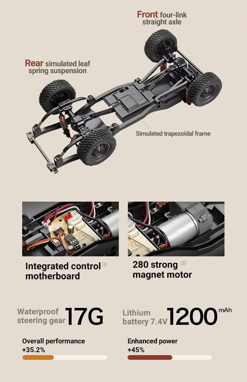 MN MODEL 1/12 4WD Remote Control Diving Off-road Car Climbing Truck All Terrain Vehicle Rock Crawler Wading Pickup Toy for Adult