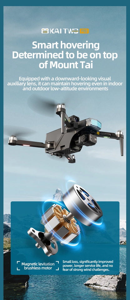 KAI TWO RC Professional Drone 8K HD Dual lens Camera 360°Obstacle avoidance Brushless With screen Three-axis aircraft Drone Toys