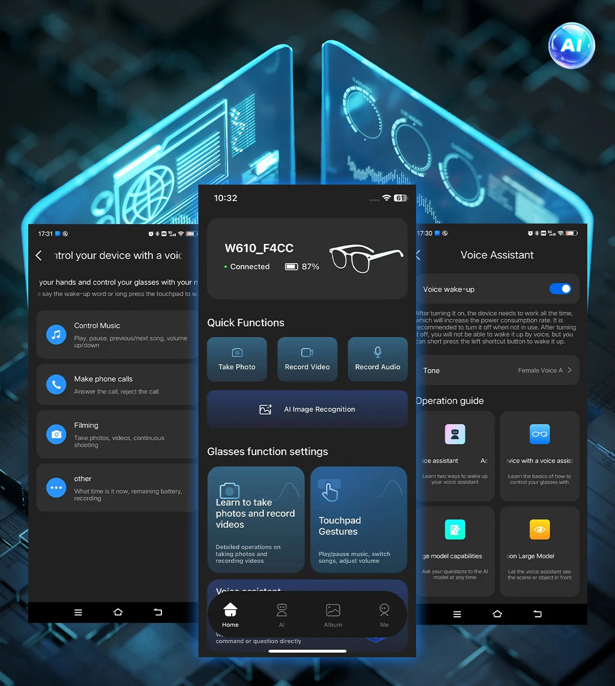 2025 New Smart Glasses Recording Videos AI Photo Recognition Translation Call Sunglasses Men Women Waterproof Bluetooth Glasses