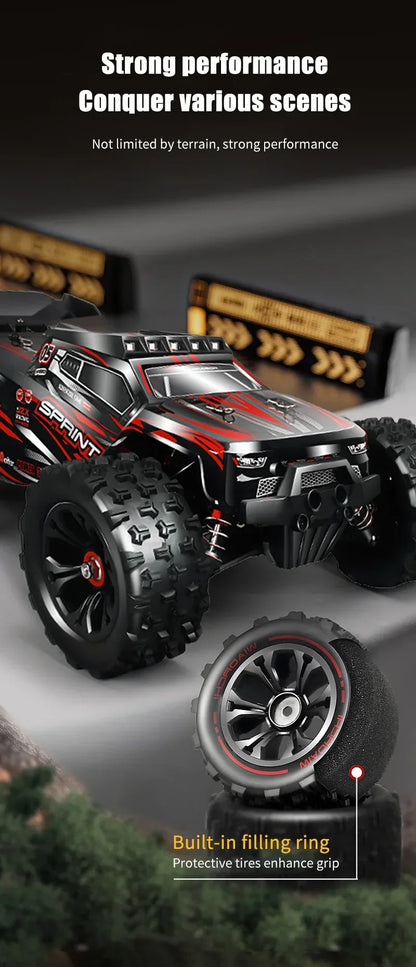 Rc Car Off Road 4x4 High Speed 80KM/H Remote Control Car with LED Headlight Brushless 4WD 1/14 Monster Truck Toys for Boys Gift