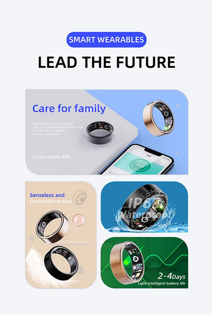 New for Xiaomi smart ring， equipped with healthmonitor， sleep monitor, men's and women's waterproof multifunctional sports ring