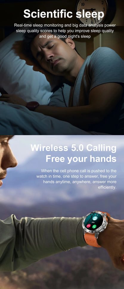 LIGE New AMOLED Smart Watch Men with Flashlight Sports Waterproof Fitness Tracker Bluetooth Call Smartwatch Man For Android ios