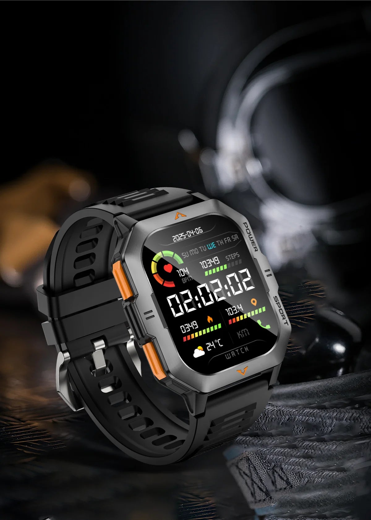 LIGE Outdoor Smart Watch For Men Women‘s Health 2.01’’ HD Screen 430mAh Battery LED Flashlight Waterproof Sports Smartwatches