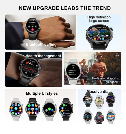 2025 New Mens Smart Watch 360 * 360 Bluetooth Call Smartwatch AMOLED Screen GPS Smart Watches NFC Waterproof Smart Watch for Men