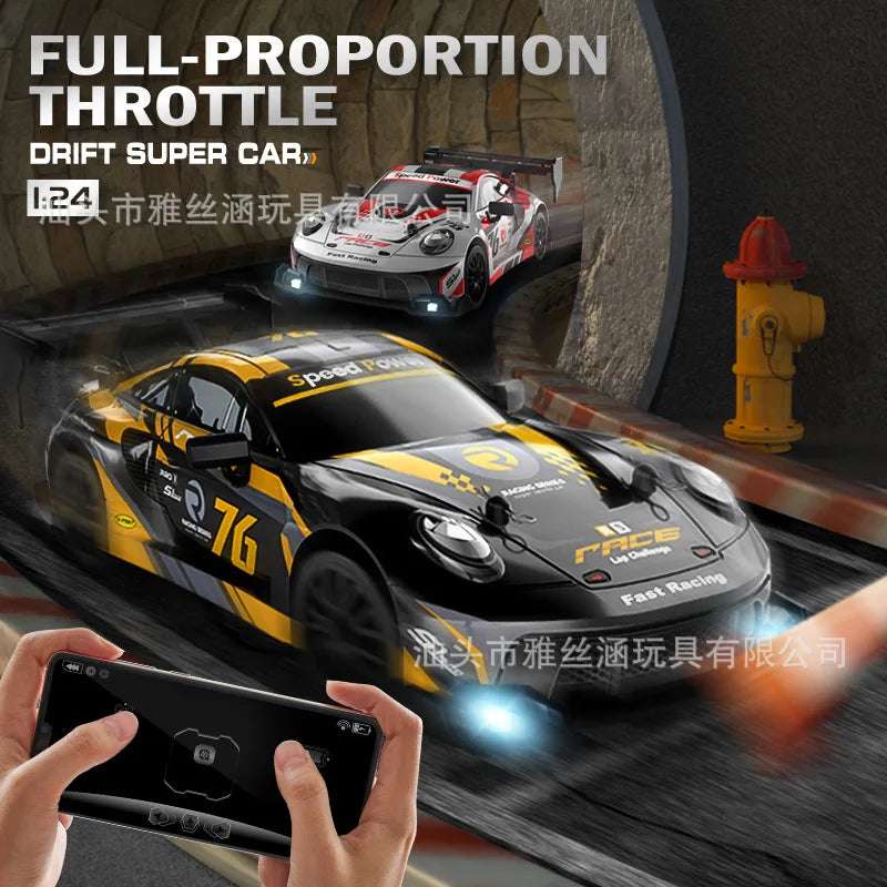 New RC1:24 full-scale remote control driftcar high-speed four-wheel driveremotecontrol racing carwith lightingsimulationcarmodel