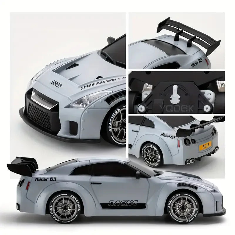 RC Cars 4WD 1:24 High-Speed Drift Car 20KMH with LED Lights Drifting Tires Off-Road Racing Car Sport Toy for Kids and Enthusiast