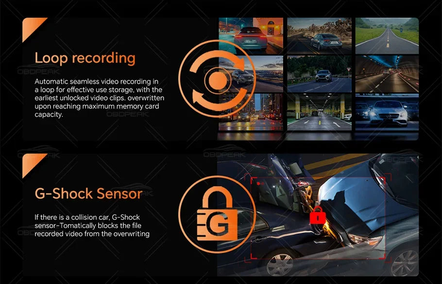 Dash Cam 5K Front Rear Car Camera Wireless CarPlay & Android Auto  WiFi GPS 11.3" Touch Screen GPS Navigation Night Vision DVR