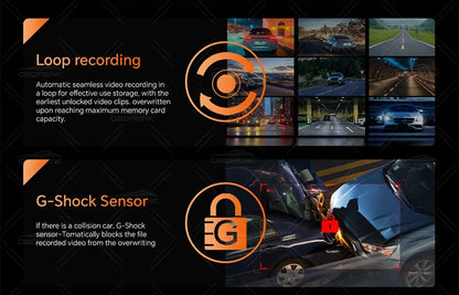 Dash Cam 5K Front Rear Car Camera Wireless CarPlay & Android Auto  WiFi GPS 11.3" Touch Screen GPS Navigation Night Vision DVR