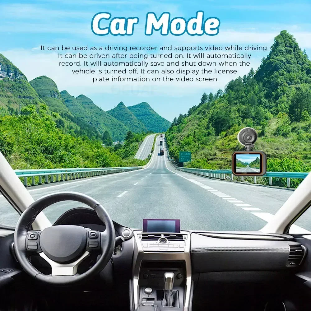 4K HD 60FPS Mini Camera Wifi Outdoor Sport 170° Wide Angle Action Kam Waterproof Bike Motorcycle Helmet Body Cam with LED Screen