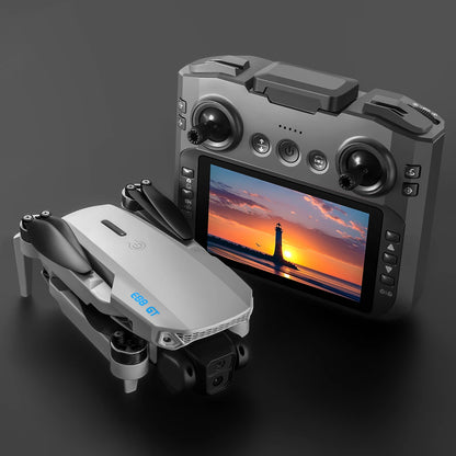 E88GT 4.3-inch Large Screen Drone Brushless Dual Camera Aerial Photography 8K HD Optical Flow Remote Control Aircraft Boy Gift