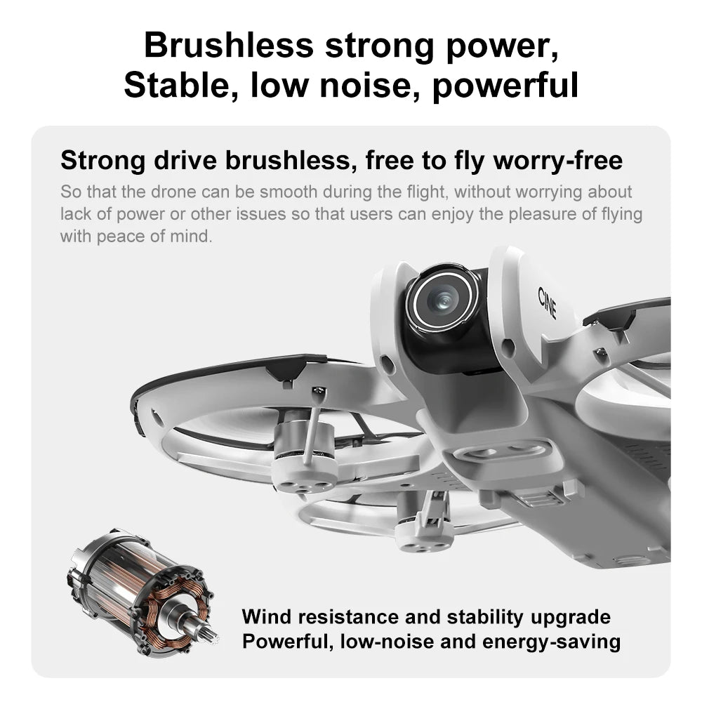 V666 Drone 4k HD Camera ESC 180° Aerial Aircraft Brushless RC Quadcopter Air Pressure Fixed Height Remote Control Airplane Gift