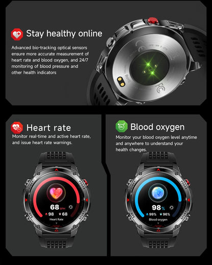 Built-in GPS Positioning Smart Watch Men 1.46 Inch HD Screen Compass 100+ Sport Mode 30M Waterproof Bluetooth Call Smartwatch